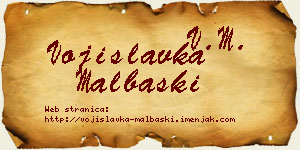 Vojislavka Malbaški vizit kartica